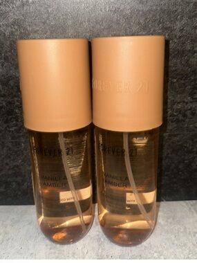 2 Lot Forever 21 Vanilla Amber Body Mist Fragrance 8 Oz NEW